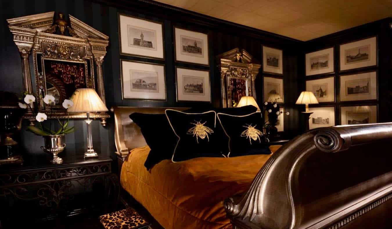 A super luxe and posh hotel room suite at a five-star hotel in Edinburgh, Scotland